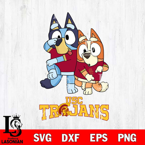 USC Trojans Bluey & Bingo Svg Eps Dxf Png File, NCAA svg, Digital Download, Instant Download