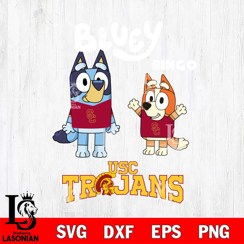 USC Trojans Bluey & Bingo 4 Svg Eps Dxf Png File, NCAA svg, Digital Download, Instant Download