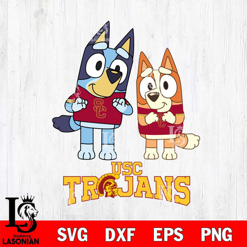 USC Trojans Bluey & Bingo 6 Svg Eps Dxf Png File, NCAA svg, Digital Download, Instant Download
