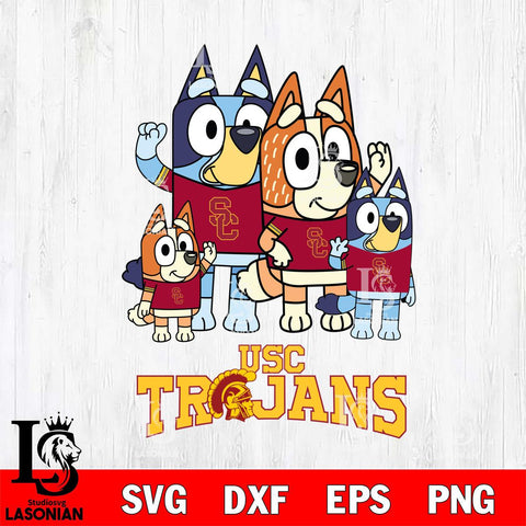 USC Trojans Bluey & Bingo 7 Svg Eps Dxf Png File, NCAA svg, Digital Download, Instant Download