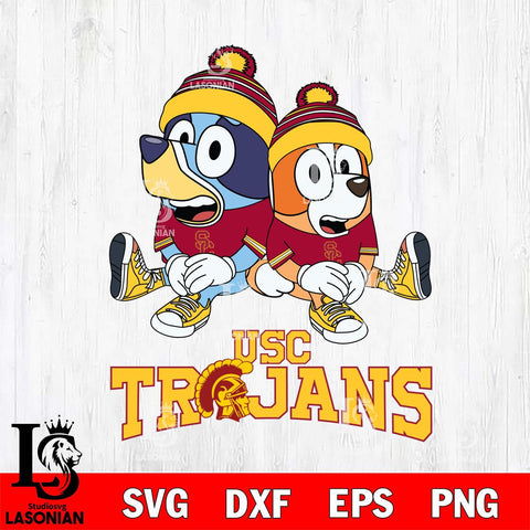 USC Trojans Bluey & Bingo 8 Svg Eps Dxf Png File, NCAA svg, Digital Download, Instant Download