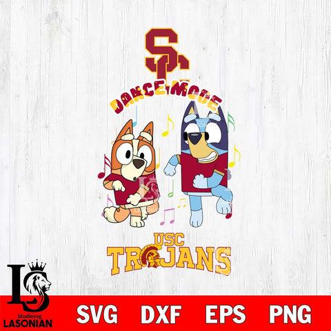 USC Trojans Bluey Bingo Dance Mode Svg Eps Dxf Png File, NCAA svg, Digital Download, Instant Download