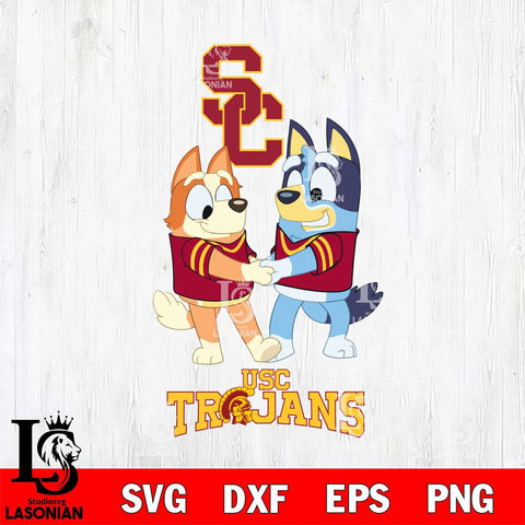 USC Trojans Bluey Chilli Dance Svg Eps Dxf Png File, Digital Download, Instant Download