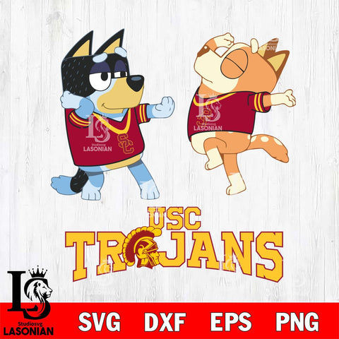 USC Trojans Bluey Dance Svg Eps Dxf Png File, Digital Download, Instant Download