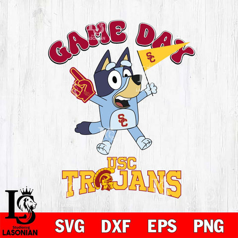 USC Trojans Bluey Game Day Svg Eps Dxf Png File, Digital Download, Instant Download