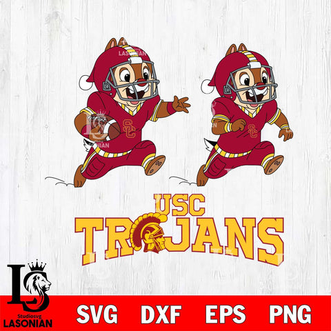 USC Trojans Chip & Dale Football Cricut,Christmas SVG DXF EPS PNG FILE, NCAA Digital Download,Instant Download, Silhouette
