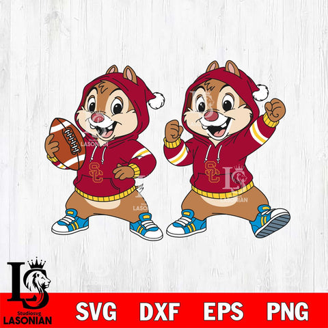 USC Trojans Chip và Dale Football File Cut, NCAA SVG DXF EPS PNG FILE, Digital Download , Criucut , Silhouette