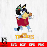 USC Trojans Christmas Bluey Bandit Heeler Cut Files,Bluey Cricut,Christmas Svg , Bluey svg , Digital Download, dxf eps png pdf file