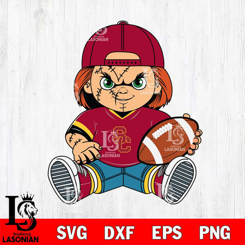 USC Trojans Chucky Horror 3 Svg Eps Dxf Png File, NCAA svg, Digital Download, Instant Download