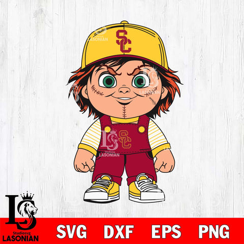 USC Trojans Chucky Horror Svg Eps Dxf Png File, NCAA svg, Digital Download, Instant Download