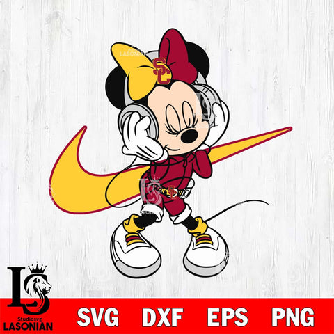 USC Trojans Cute Minnie Mouse Dancing Svg Eps Dxf Png File, NCAA svg, Digital Download, Instant Download