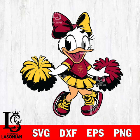 USC Trojans Daisy Duck Cheerleader Svg Eps Dxf Png File, NCAA svg, Digital Download, Instant Download