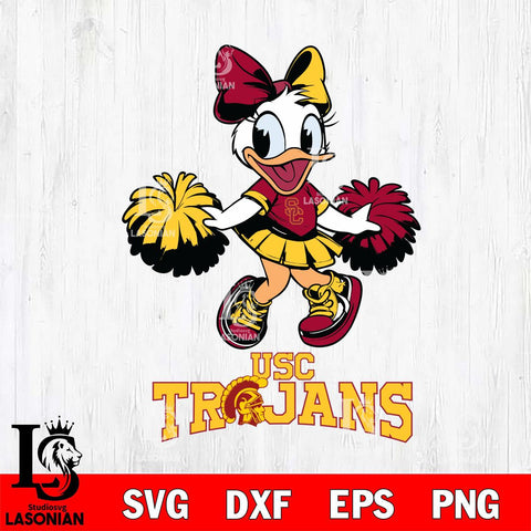 USC Trojans Daisy Duck Cheerleader Disney, Svg Eps Dxf Png File, Digital Download