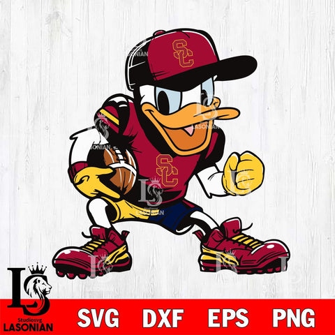 USC Trojans Donal Duck Svg Eps Dxf Png File, NCAA svg, Digital Download, Instant Download