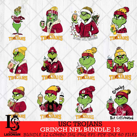 USC Trojans Grinch NFL Bundle 12 SVG Eps Dxf Png File, Digital Download, Instant Download