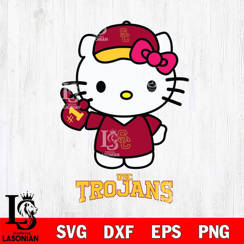 USC Trojans Hello Kitty Best Fan Svg Eps Dxf Png File, Digital Download, Instant Download