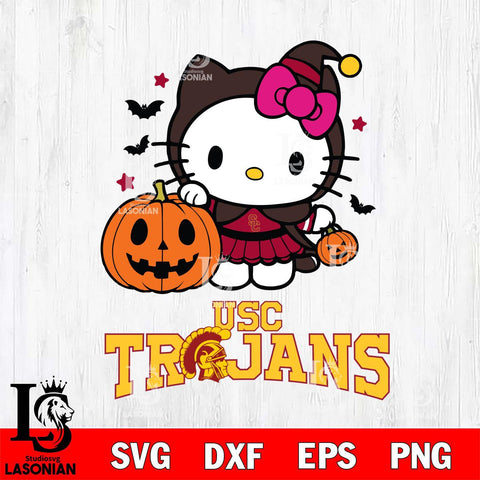 USC Trojans Hello Kitty Horror 1 Svg Eps Dxf Png File, Digital Download
