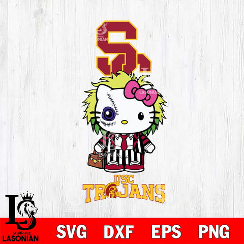 USC Trojans Hello Kitty Horror 8 Svg Eps Dxf Png File, Digital Download