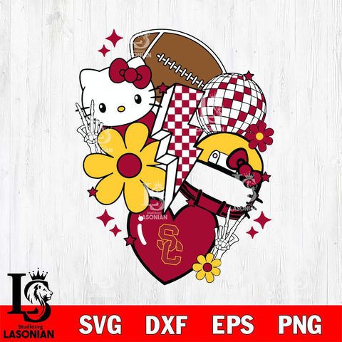 USC Trojans Hello Kitty NCAA 2 Svg Eps Dxf Png File, Digital Download, Instant Download