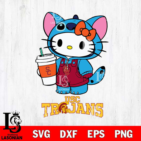 USC Trojans Hello Kitty Stitch Svg Eps Dxf Png File, NCAA svg, Digital Download, Instant Download