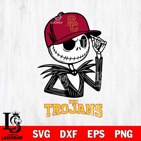 USC Trojans Jack Skellington 3 Halloween Svg Eps Dxf Png File, NCAA svg, Digital Download, Instant Download