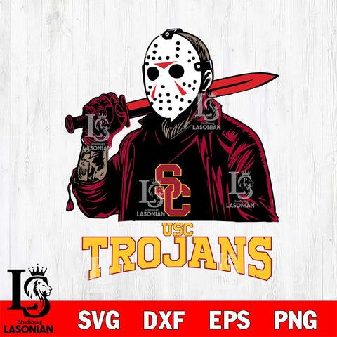 USC Trojans Jason Voorhees Horror Halloween Svg Eps Dxf Png File, NCAA svg, Digital Download, Instant Download