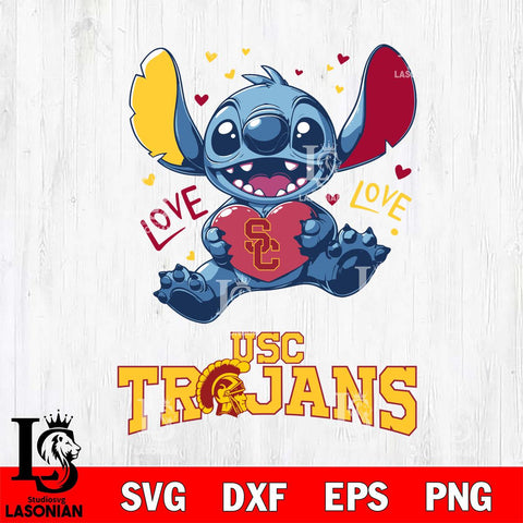 USC Trojans Love Stitch, Svg Eps Dxf Png File, Digital Download