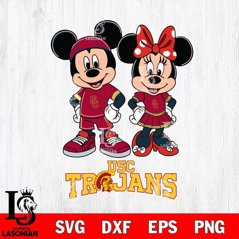 USC Trojans Mickey And Minnie Rugby Svg Eps Dxf Png File, NCAA svg , Digital Download , Instant Download, Cricut File