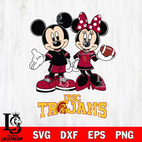 USC Trojans Mickey Minnie Football Svg Eps Dxf Png File, NCAA svg , Digital Download , Instant Download, Cricut File