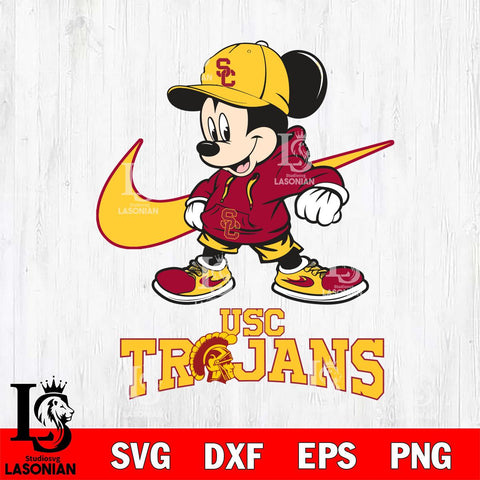 USC Trojans Mickey Mouse NIKE, Svg Eps Dxf Png File, Digital Download