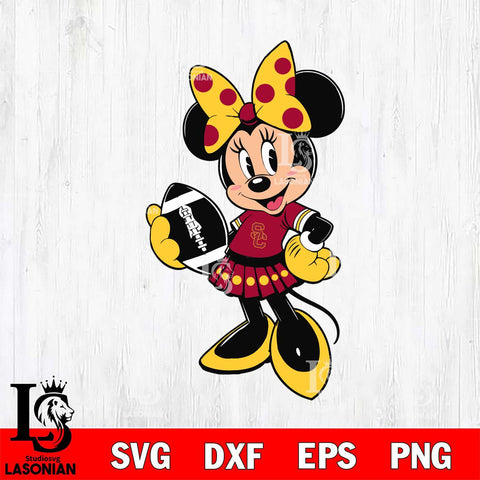 USC Trojans Minnie Mouse Svg Eps Dxf Png File, NCAA svg, Digital Download, Instant Download