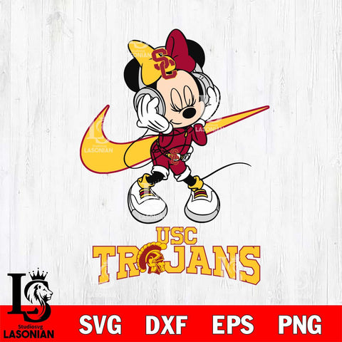 USC Trojans Minnie Mouse Dancing NIKE, Svg Eps Dxf Png File, Digital Download