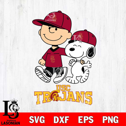 USC Trojans Peanuts Snoopy Friends SVG DXF EPS PNG FILE,Snoopy File Cut, NCAA Digital Download,Instant Download,Christmas Silhouette