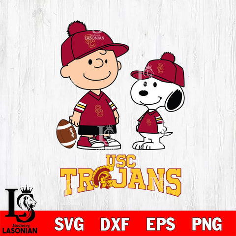 USC Trojans Peanuts Snoopy Friends Football SVG DXF EPS PNG FILE,Snoopy File Cut, NCAA Digital Download,Instant Download,Christmas Silhouette