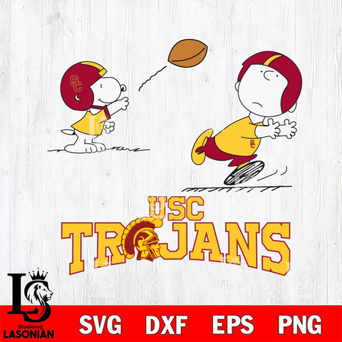 USC Trojans Peanuts play football SVG DXF EPS PNG FILE,Snoopy File Cut, NCAA Digital Download,Instant Download,Christmas Silhouette