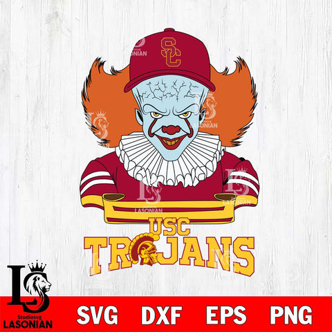 USC Trojans Pennywise Horror Sport 2 Svg Eps Dxf Png File, Digital Download