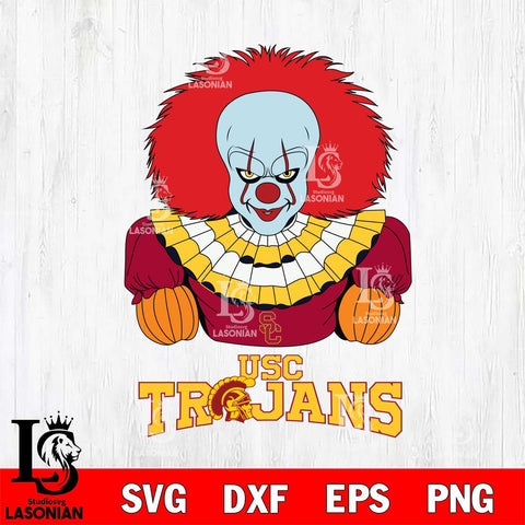 USC Trojans Pennywise Horror Sport 3 Svg Eps Dxf Png File, Digital Download