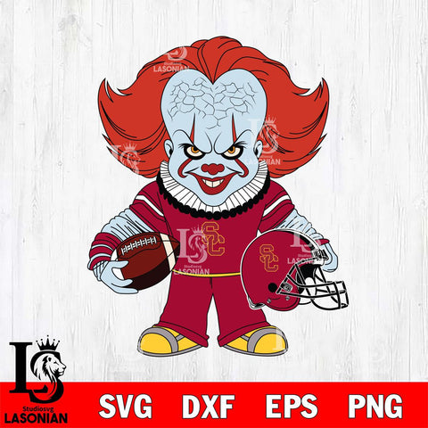 USC Trojans Pennywise Horror Sport Svg Eps Dxf Png File, Digital Download