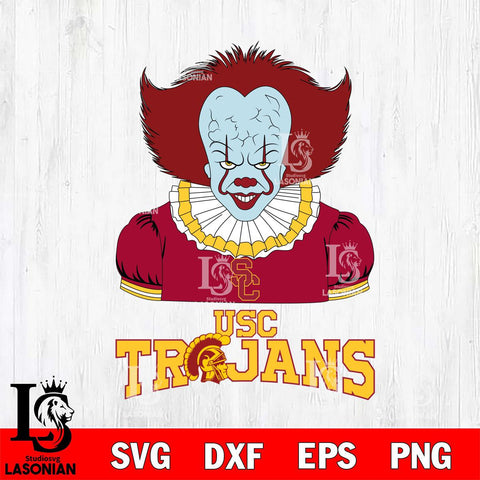 USC Trojans Pennywise Horror Sport 5 Svg Eps Dxf Png File, Digital Download