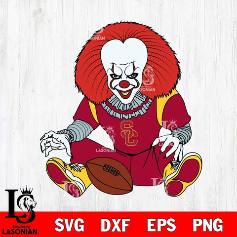 USC Trojans Pennywise Horror Sport 6 Svg Eps Dxf Png File, Digital Download