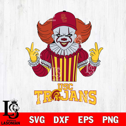 USC Trojans Pennywise Horror Sport 8 Svg Eps Dxf Png File, Digital Download