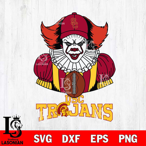 USC Trojans Pennywise Horror Sport 9 Svg Eps Dxf Png File, Digital Download