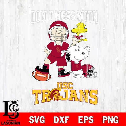 USC Trojans Snoopy Dont mess with SVG DXF EPS PNG FILE,Snoopy File Cut, NCAA Digital Download,Instant Download,Christmas Silhouette