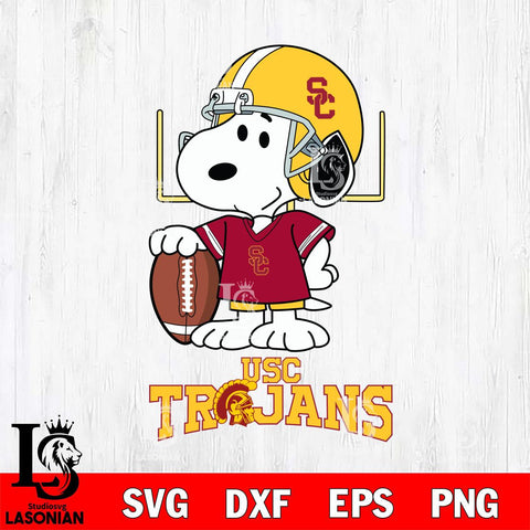 USC Trojans Snoopy Player Football SVG DXF EPS PNG FILE,Snoopy File Cut, NCAA Digital Download,Instant Download,Christmas Silhouette