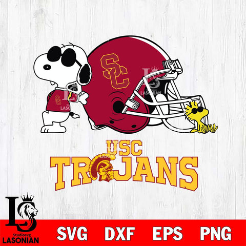 USC Trojans Snoopy Sport 2 Svg Eps Dxf Png File, Digital Download