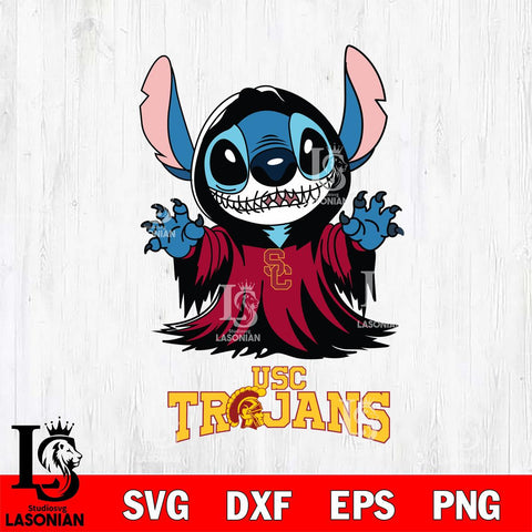USC Trojans Stitch Ghost Svg Eps Dxf Png File, NCAA svg, Digital Download, Instant Download