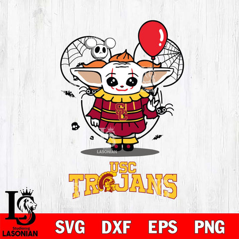 USC Trojans Stitch Pennywise Halloween Svg Eps Dxf Png File, Digital Download, Instant Download