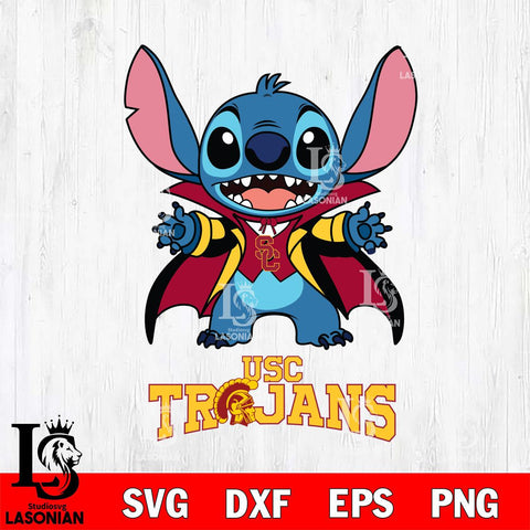 USC Trojans Stitch Vampire halloween Svg Eps Dxf Png File, NCAA svg, Digital Download, Instant Download