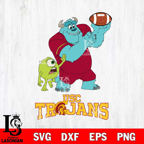USC Trojans Sully & Mike Football Cricut,Christmas SVG DXF EPS PNG FILE, NCAA Digital Download,Instant Download, Silhouette