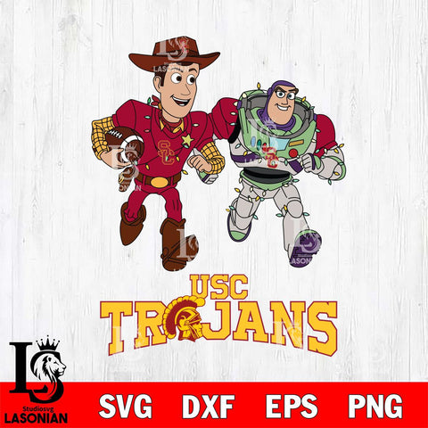 USC Trojans Woody & Buzz Lightyear Football Cricut,Christmas SVG DXF EPS PNG FILE, NCAA Digital Download,Instant Download, Silhouette